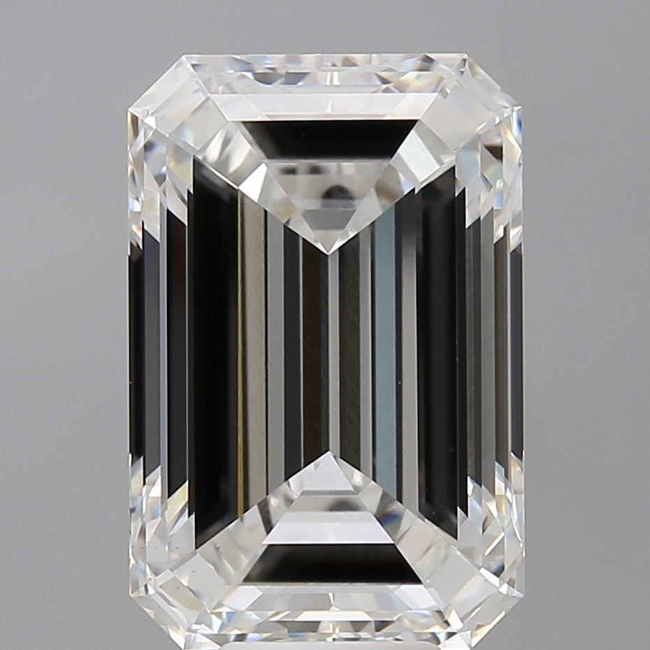 9.52 Carat Emerald Shaped, Ideal Cut, F Color, VS1 Clarity, IGI Certified Lab Grown Diamond