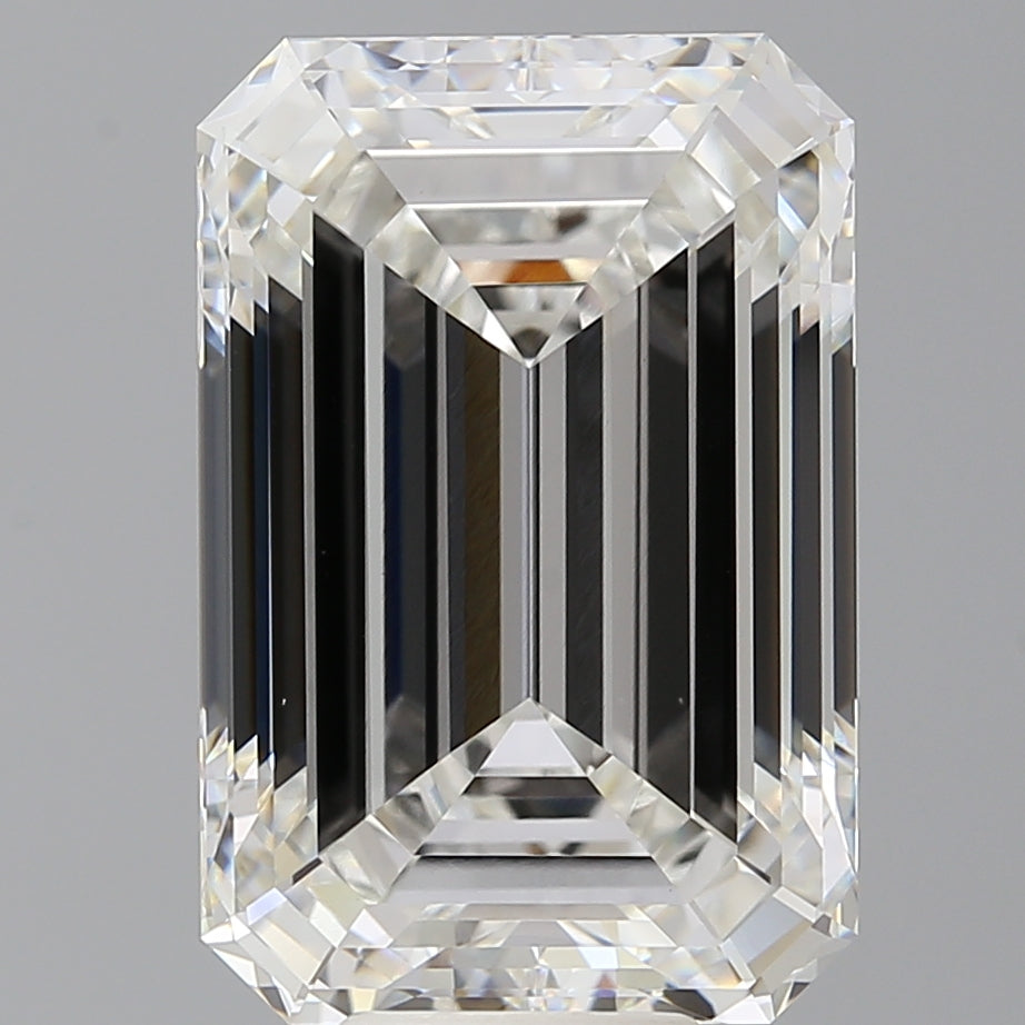 10.56 Carat Emerald Shaped, Ideal Cut, F Color, VVS2 Clarity, IGI Certified Lab Grown Diamond