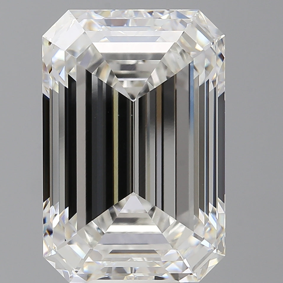 12.60 Carat Emerald Shaped, Ideal Cut, F Color, VVS2 Clarity, IGI Certified Lab Grown Diamond