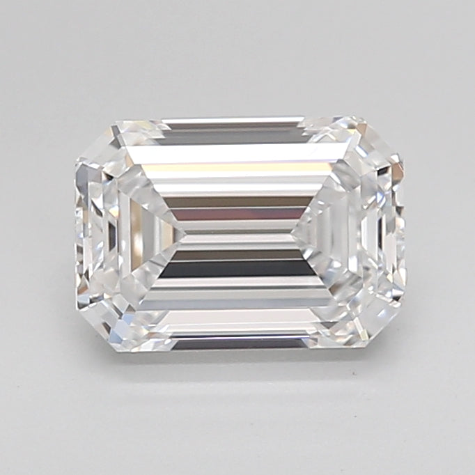 1.64 Carat Emerald Shaped, Ideal Cut, D Color, VVS2 Clarity, IGI Certified Lab Grown Diamond