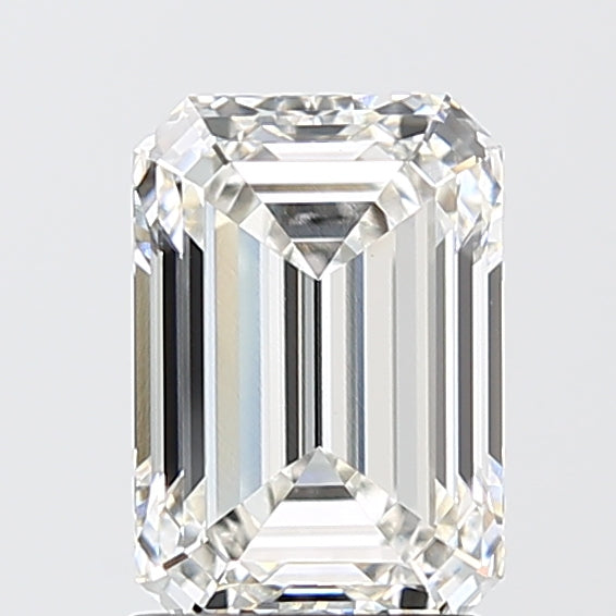 2.10 Carat Emerald Shaped, Ideal Cut, F Color, VVS2 Clarity, IGI Certified Lab Grown Diamond