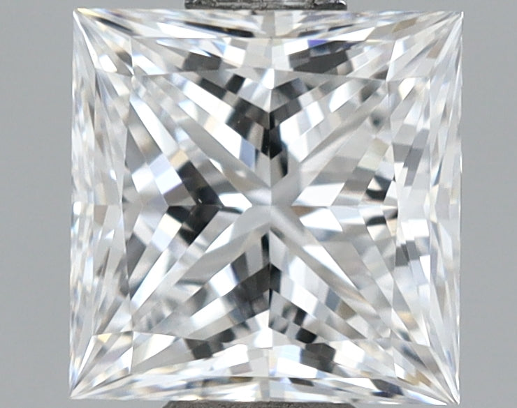 1.02 Carat Princess Shaped, Ideal Cut, D Color, VVS2 Clarity, IGI Certified Lab Grown Diamond