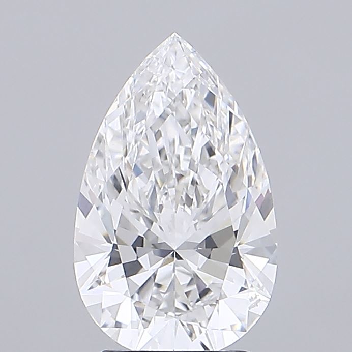 3.08 Carat Pear Shaped, Ideal Cut, E Color, VVS2 Clarity, IGI Certified Lab Grown Diamond