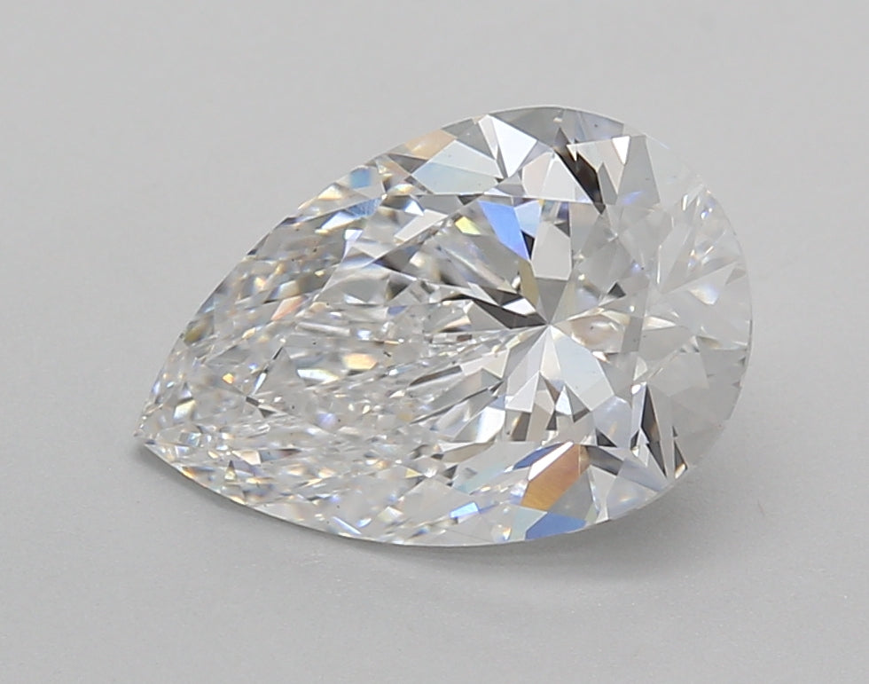 2.51 Carat Pear Shaped, Excellent Cut, D Color, VS1 Clarity, IGI Certified Lab Grown Diamond
