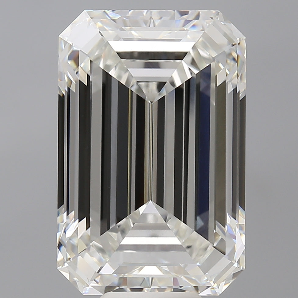 12.58 Carat Emerald Shaped, Ideal Cut, F Color, VVS2 Clarity, IGI Certified Lab Grown Diamond