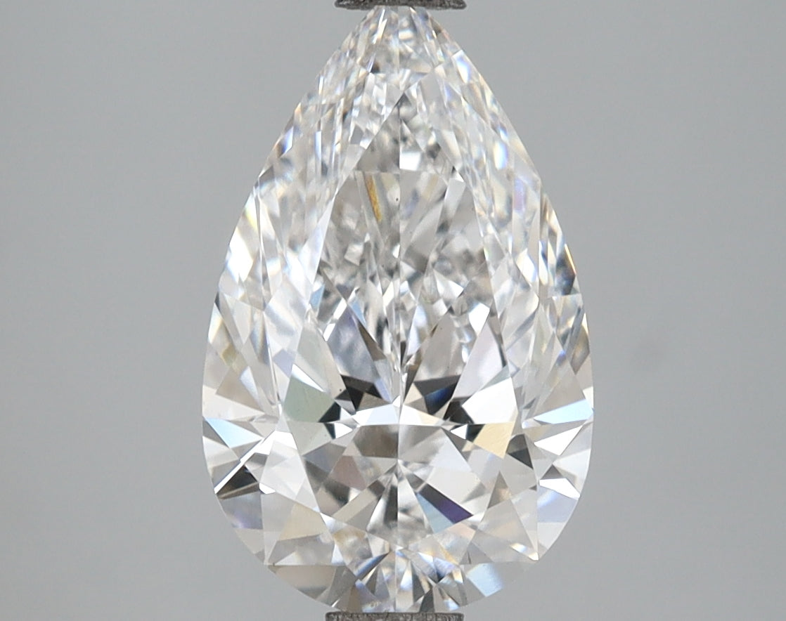 2.58 Carat Pear Shaped, Ideal Cut, E Color, VS1 Clarity, IGI Certified Lab Grown Diamond