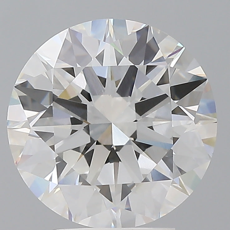 4.06 Carat Round Shaped, Excellent Cut, F Color, VVS2 Clarity, IGI Certified Lab Grown Diamond