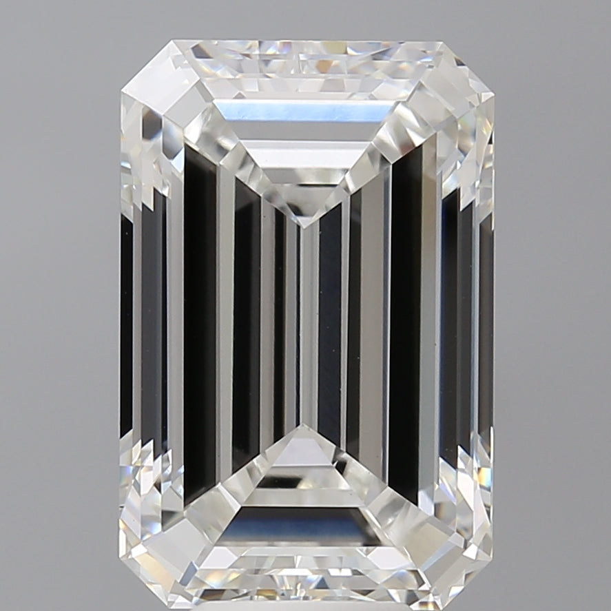 8.56 Carat Emerald Shaped, Ideal Cut, F Color, VVS2 Clarity, IGI Certified Lab Grown Diamond