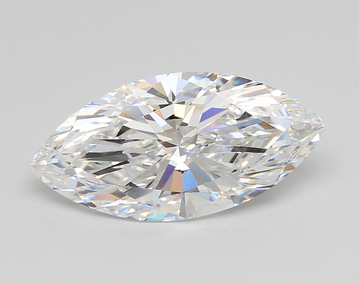 5.06 Carat Marquise Shaped, Ideal Cut, D Color, VS1 Clarity, IGI Certified Lab Grown Diamond