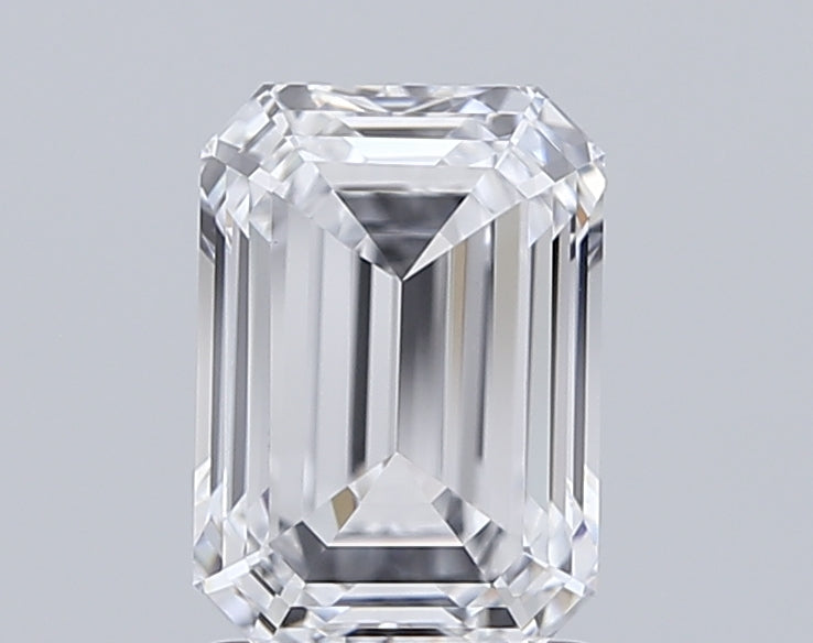 1.81 Carat Emerald Shaped, Ideal Cut, D Color, VVS2 Clarity, IGI Certified Lab Grown Diamond