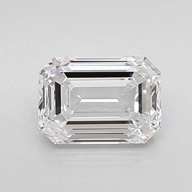 1.55 Carat Emerald Shaped, Ideal Cut, D Color, VVS2 Clarity, IGI Certified Lab Grown Diamond