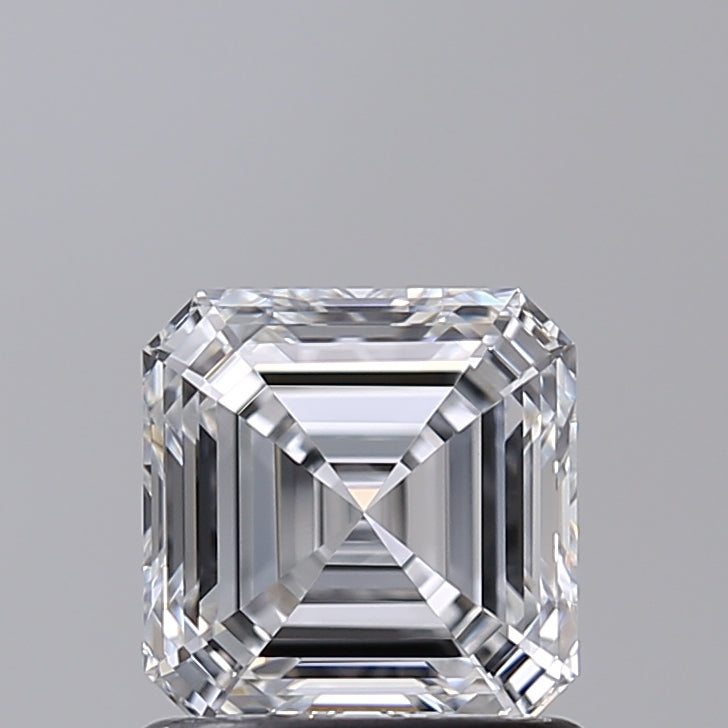 1.01 Carat Asscher Shaped, Ideal Cut, D Color, VVS2 Clarity, GIA Certified Lab Grown Diamond