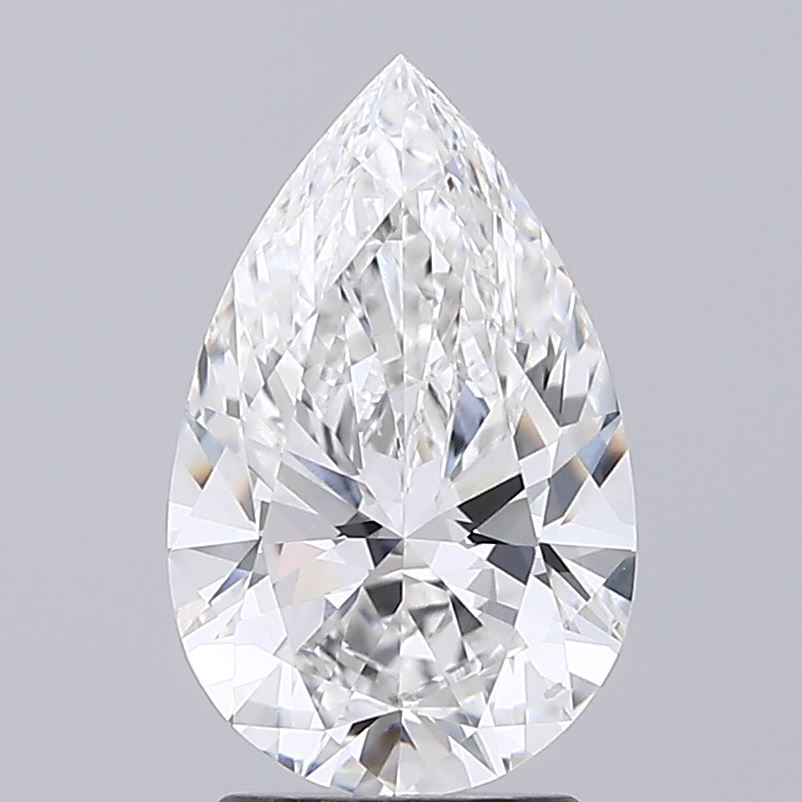 2.60 Carat Pear Shaped, Ideal Cut, E Color, VVS2 Clarity, IGI Certified Lab Grown Diamond