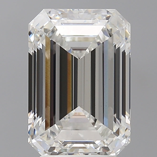 4.08 Carat Emerald Shaped, Ideal Cut, F Color, VVS2 Clarity, IGI Certified Lab Grown Diamond