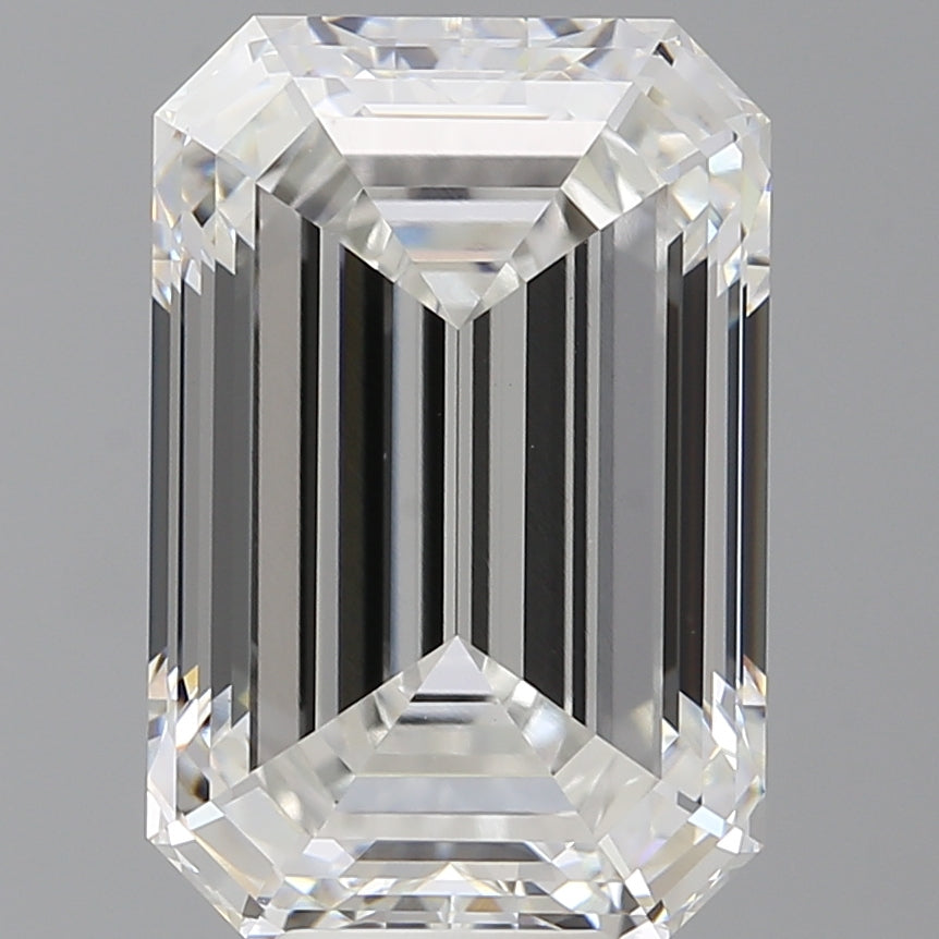 9.55 Carat Emerald Shaped, Ideal Cut, F Color, VVS2 Clarity, IGI Certified Lab Grown Diamond