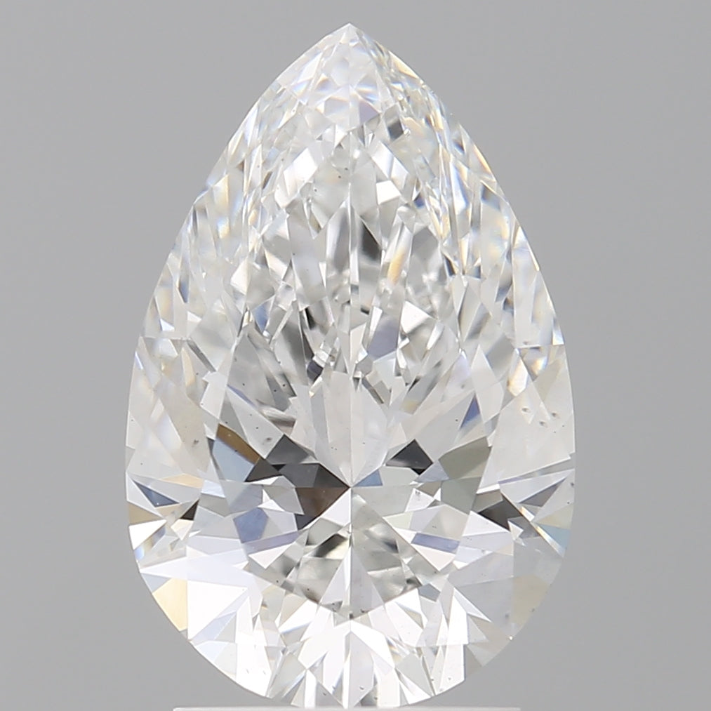 2.58 Carat Pear Shaped, Ideal Cut, E Color, VS1 Clarity, IGI Certified Lab Grown Diamond