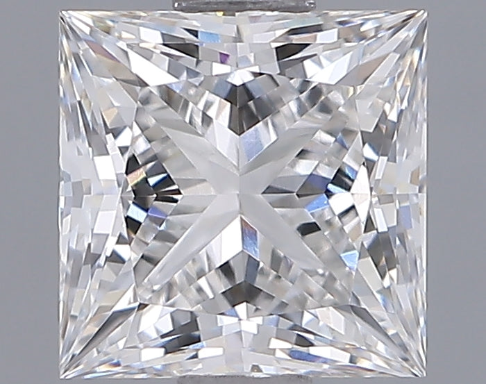 1.34 Carat Princess Shaped, Ideal Cut, E Color, VVS2 Clarity, IGI Certified Lab Grown Diamond