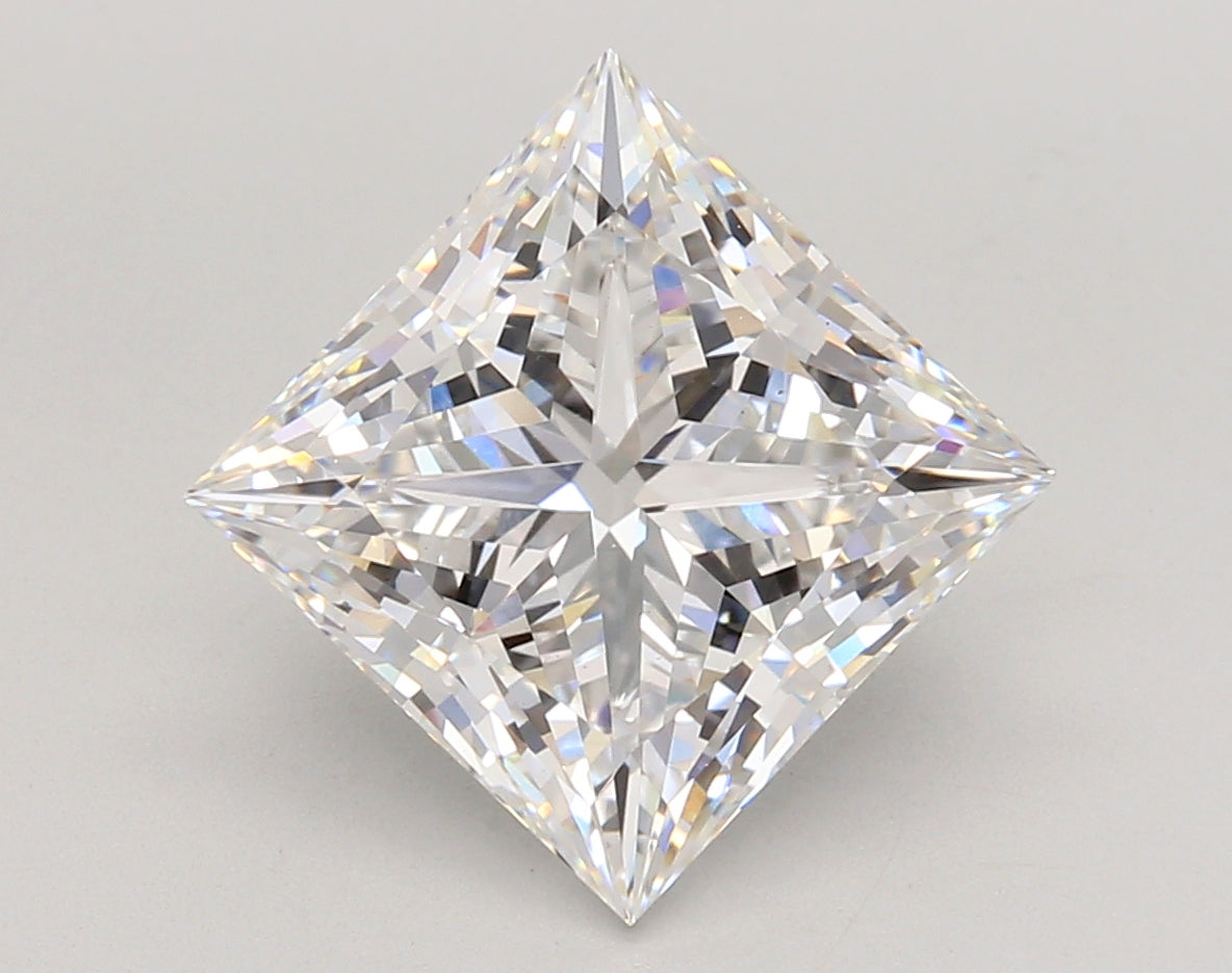 5.03 Carat Princess Shaped, Ideal Cut, E Color, VS1 Clarity, IGI Certified Lab Grown Diamond