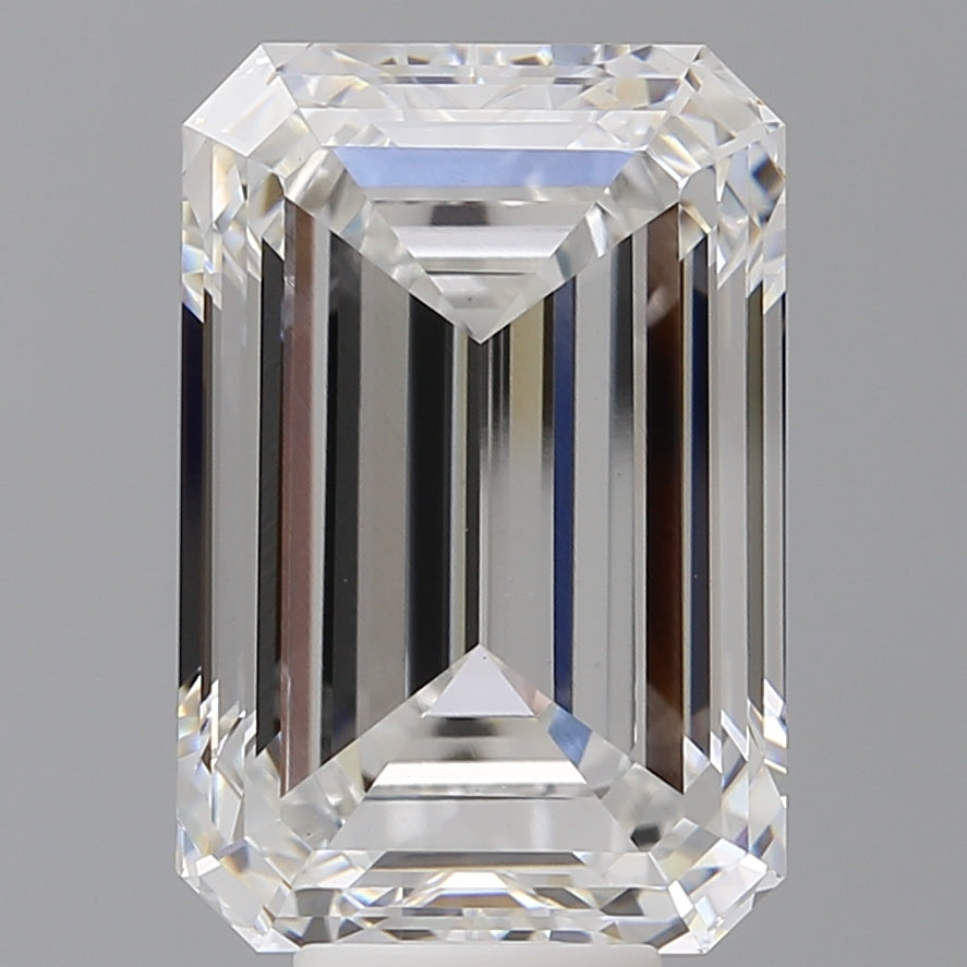 9.54 Carat Emerald Shaped, Ideal Cut, F Color, VS1 Clarity, IGI Certified Lab Grown Diamond