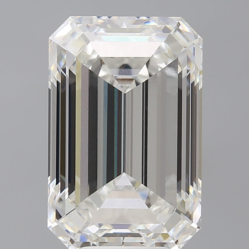 8.58 Carat Emerald Shaped, Ideal Cut, F Color, VVS2 Clarity, IGI Certified Lab Grown Diamond