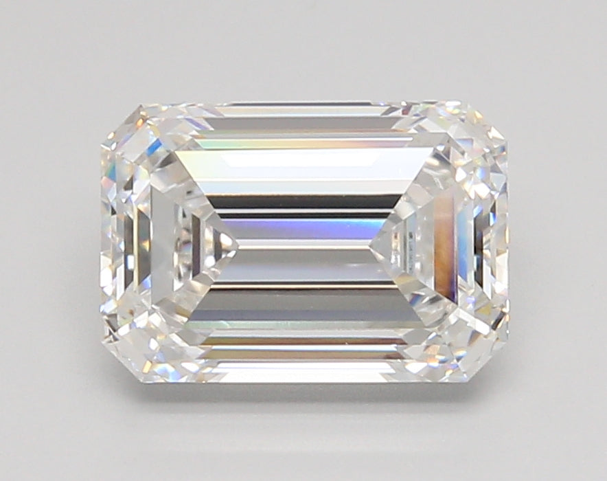 3.04 Carat Emerald Shaped, Ideal Cut, F Color, VVS2 Clarity, IGI Certified Lab Grown Diamond