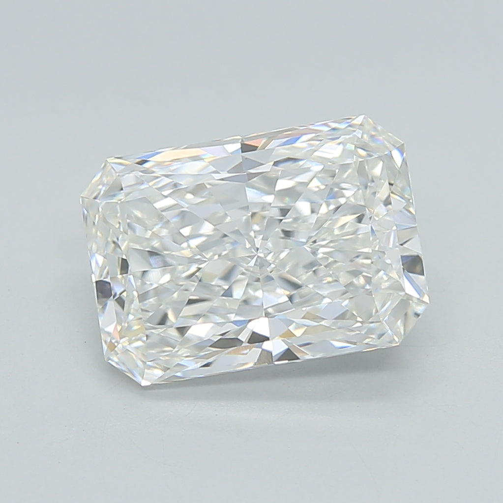 3.05 Carat Radiant Shaped, Ideal Cut, F Color, VVS2 Clarity, IGI Certified Lab Grown Diamond