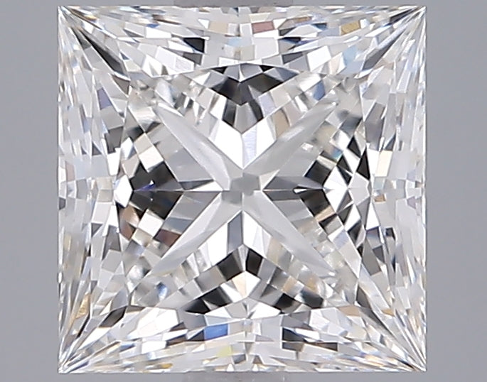 2.47 Carat Princess Shaped, Ideal Cut, F Color, VVS2 Clarity, IGI Certified Lab Grown Diamond