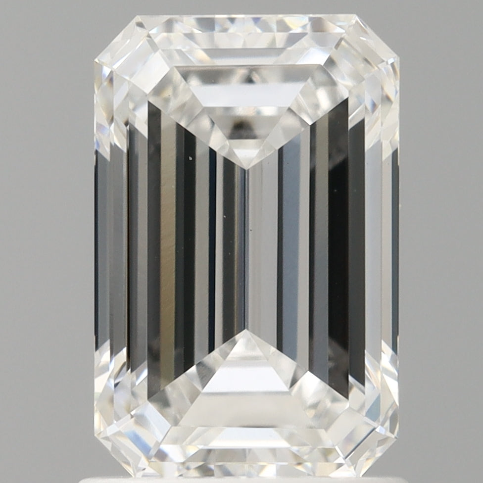 1.60 Carat Emerald Shaped, Ideal Cut, D Color, VVS2 Clarity, IGI Certified Lab Grown Diamond