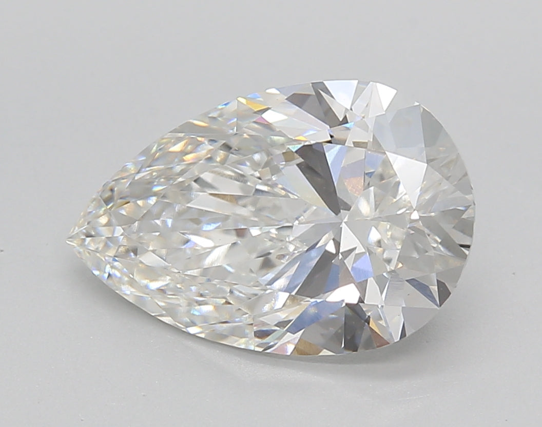 3.02 Carat Pear Shaped, Excellent Cut, F Color, VS1 Clarity, IGI Certified Lab Grown Diamond
