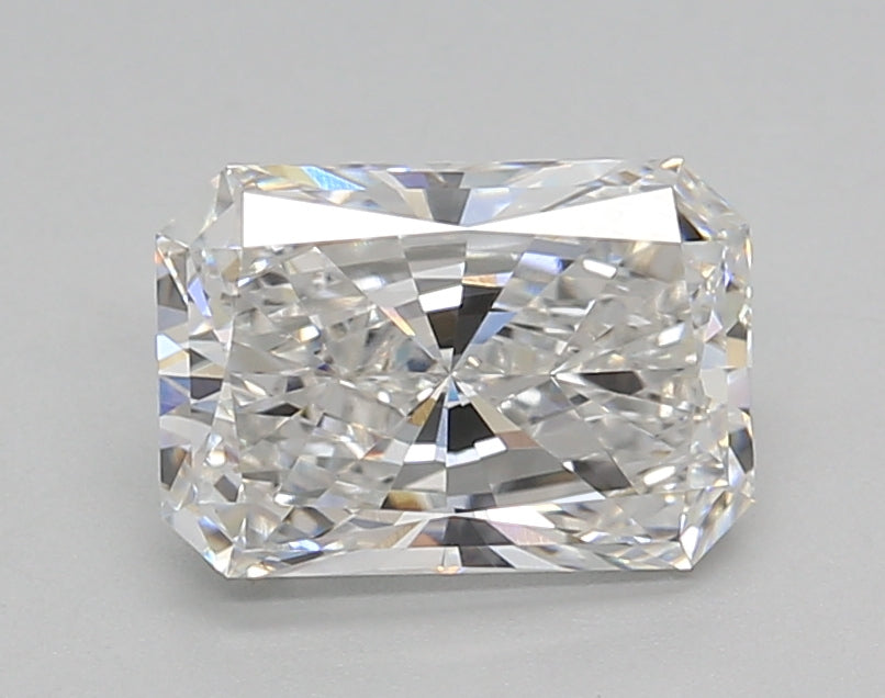 1.50 Carat Radiant Shaped, Excellent Cut, E Color, VVS2 Clarity, IGI Certified Lab Grown Diamond