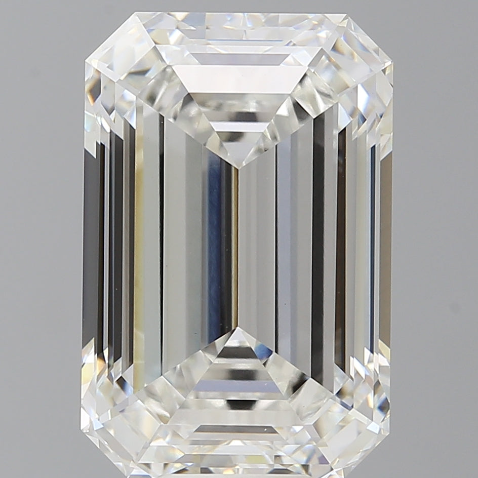 12.07 Carat Emerald Shaped, Ideal Cut, F Color, VVS2 Clarity, IGI Certified Lab Grown Diamond