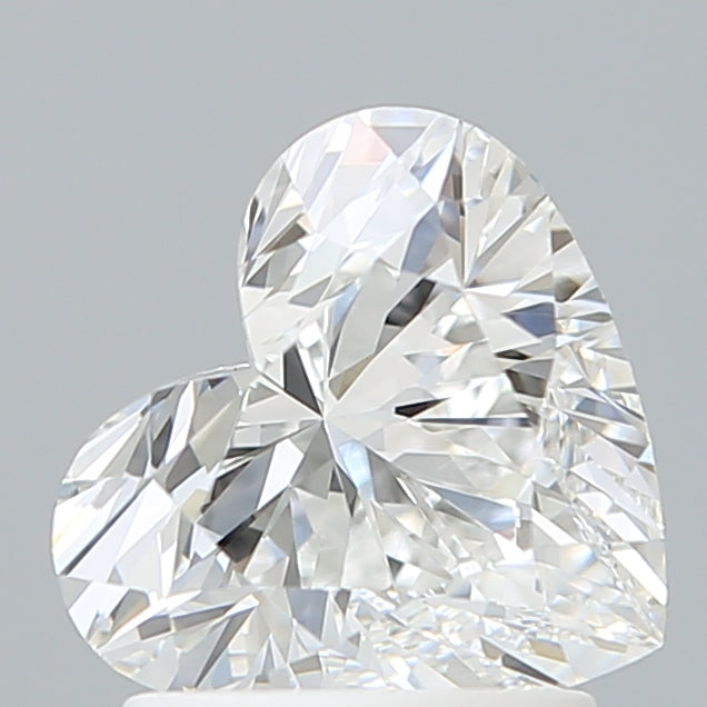 1.60 Carat Heart Shaped, Ideal Cut, D Color, VVS2 Clarity, IGI Certified Lab Grown Diamond