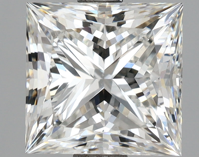 2.57 Carat Princess Shaped, Ideal Cut, F Color, VS1 Clarity, IGI Certified Lab Grown Diamond