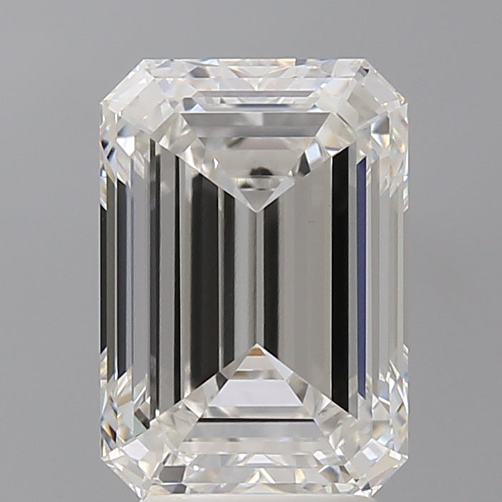 4.09 Carat Emerald Shaped, Ideal Cut, F Color, VVS2 Clarity, IGI Certified Lab Grown Diamond
