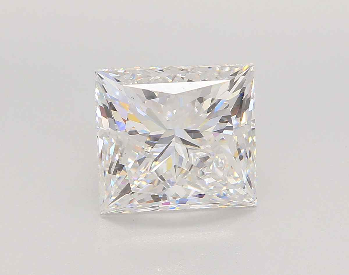 5.02 Carat Princess Shaped, Ideal Cut, E Color, VS1 Clarity, IGI Certified Lab Grown Diamond