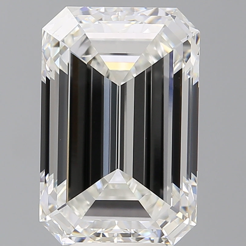 7.53 Carat Emerald Shaped, Ideal Cut, F Color, VVS2 Clarity, IGI Certified Lab Grown Diamond