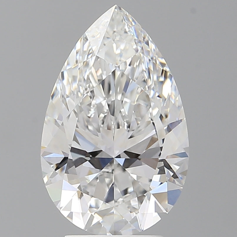 3.99 Carat Pear Shaped, Ideal Cut, E Color, VVS2 Clarity, IGI Certified Lab Grown Diamond