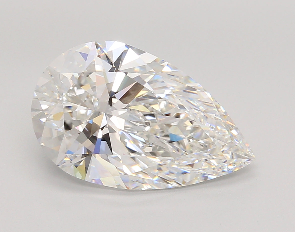 5.05 Carat Pear Shaped, Ideal Cut, E Color, VVS2 Clarity, IGI Certified Lab Grown Diamond