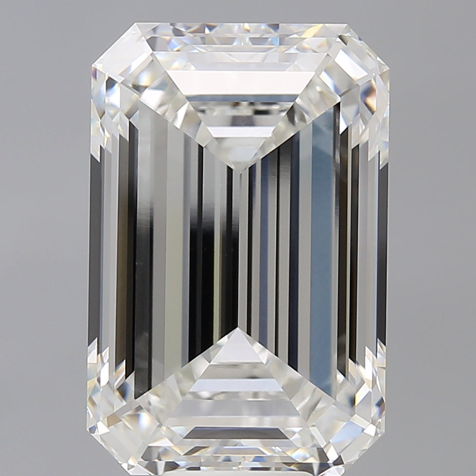 12.53 Carat Emerald Shaped, Ideal Cut, F Color, VVS2 Clarity, IGI Certified Lab Grown Diamond