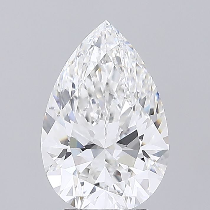 3.08 Carat Pear Shaped, Excellent Cut, E Color, VVS2 Clarity, IGI Certified Lab Grown Diamond
