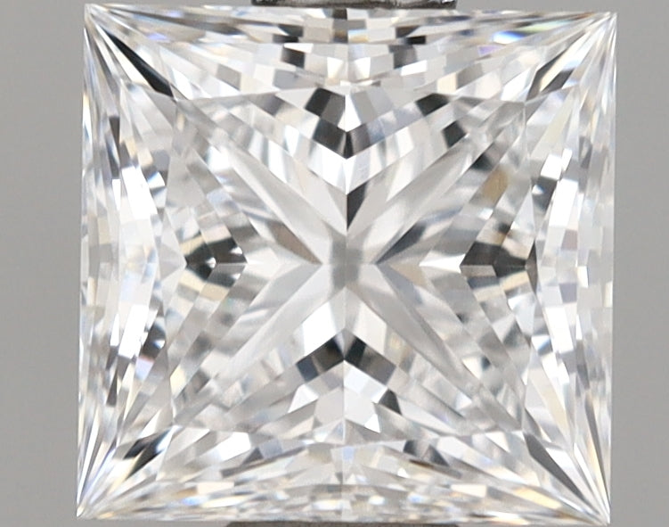 1.04 Carat Princess Shaped, Ideal Cut, D Color, VVS2 Clarity, IGI Certified Lab Grown Diamond