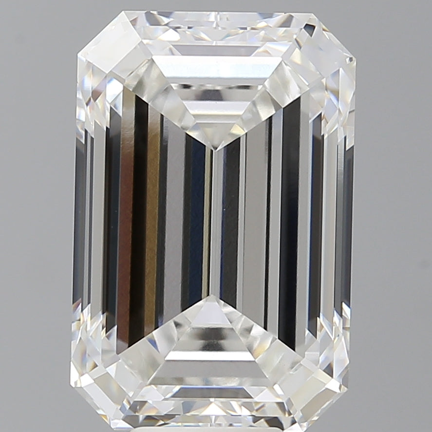 10.08 Carat Emerald Shaped, Excellent Cut, F Color, VVS2 Clarity, IGI Certified Lab Grown Diamond