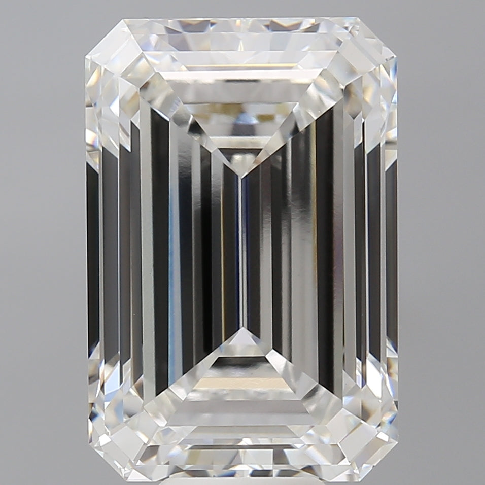 12.07 Carat Emerald Shaped, Ideal Cut, F Color, VVS2 Clarity, IGI Certified Lab Grown Diamond