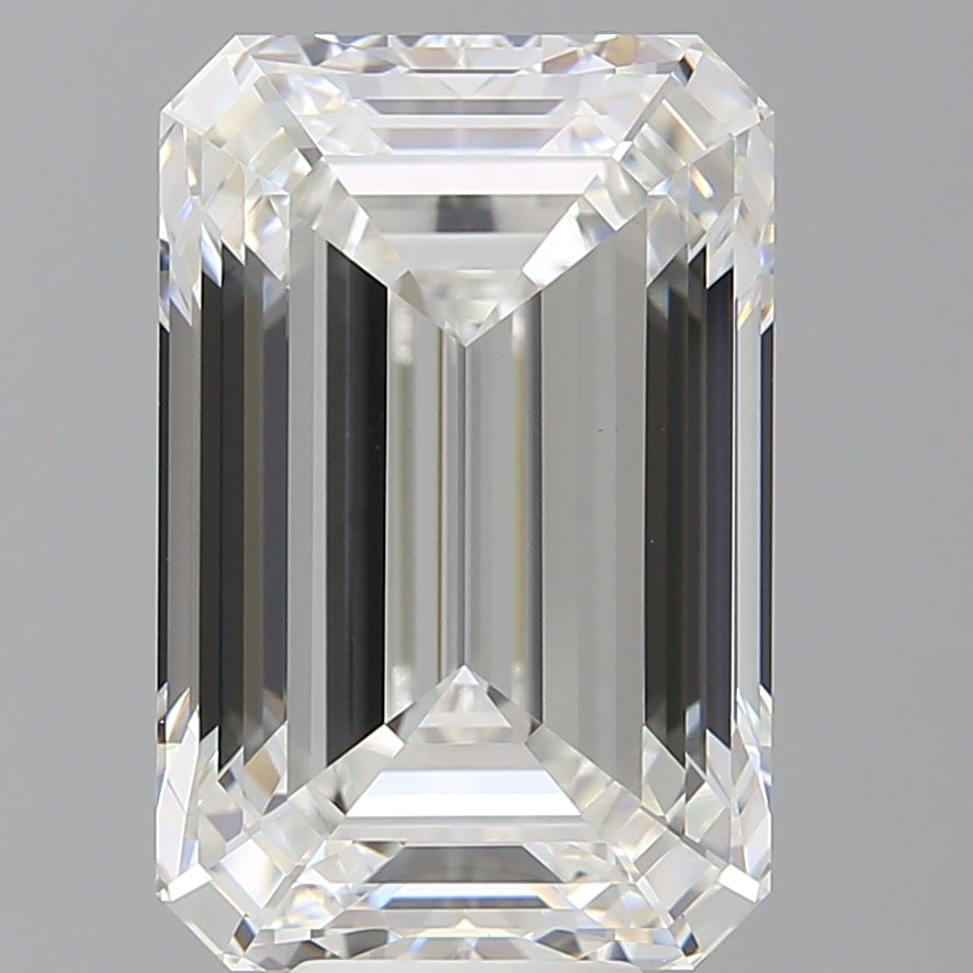 10.08 Carat Emerald Shaped, Ideal Cut, F Color, VVS2 Clarity, IGI Certified Lab Grown Diamond