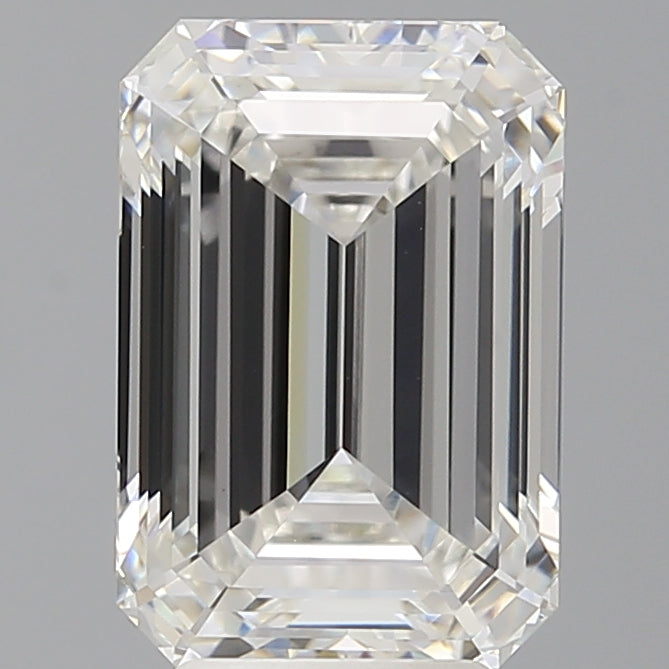 4.57 Carat Emerald Shaped, Ideal Cut, F Color, VVS2 Clarity, IGI Certified Lab Grown Diamond
