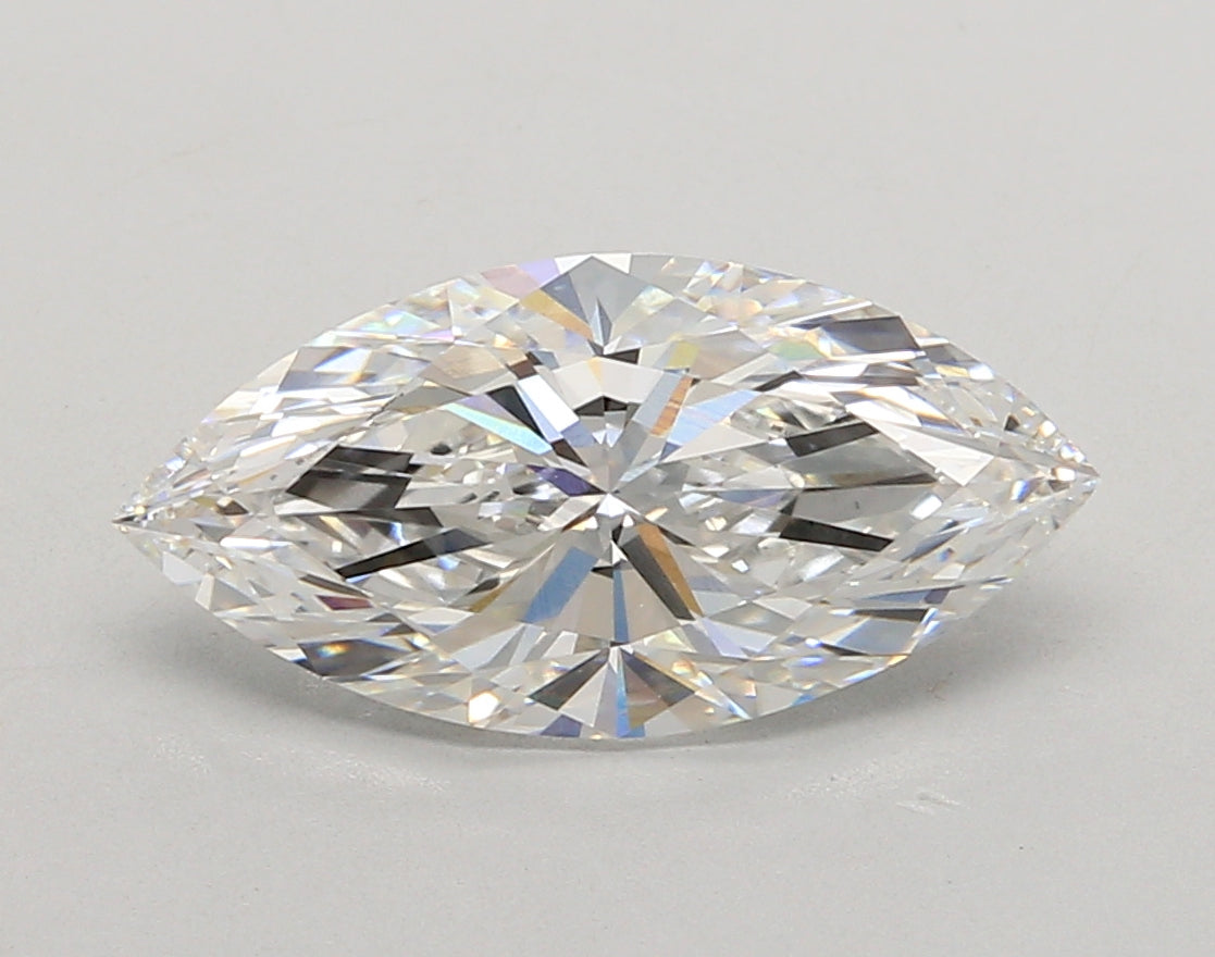 3.04 Carat Marquise Shaped, Ideal Cut, E Color, VVS2 Clarity, IGI Certified Lab Grown Diamond