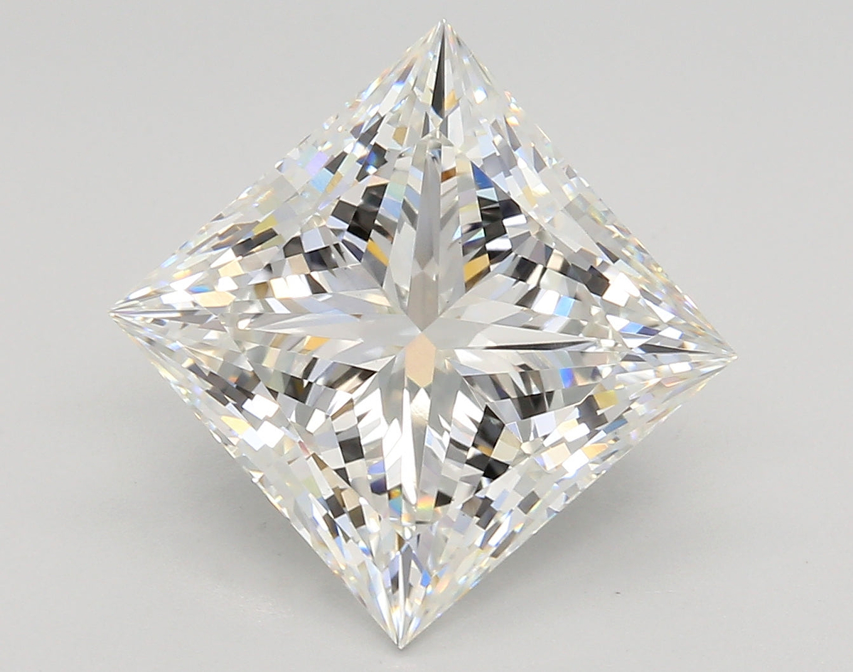 7.57 Carat Princess Shaped, Ideal Cut, F Color, VS1 Clarity, IGI Certified Lab Grown Diamond