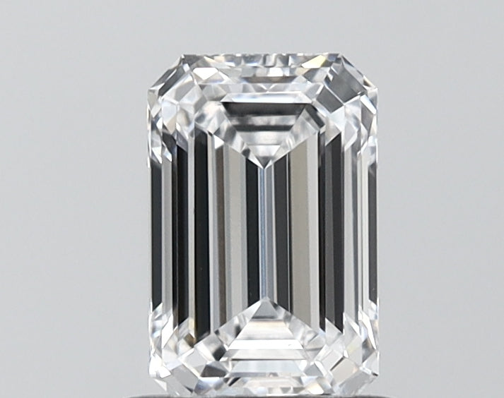 1.10 Carat Emerald Shaped, Ideal Cut, D Color, VVS1 Clarity, IGI Certified Lab Grown Diamond
