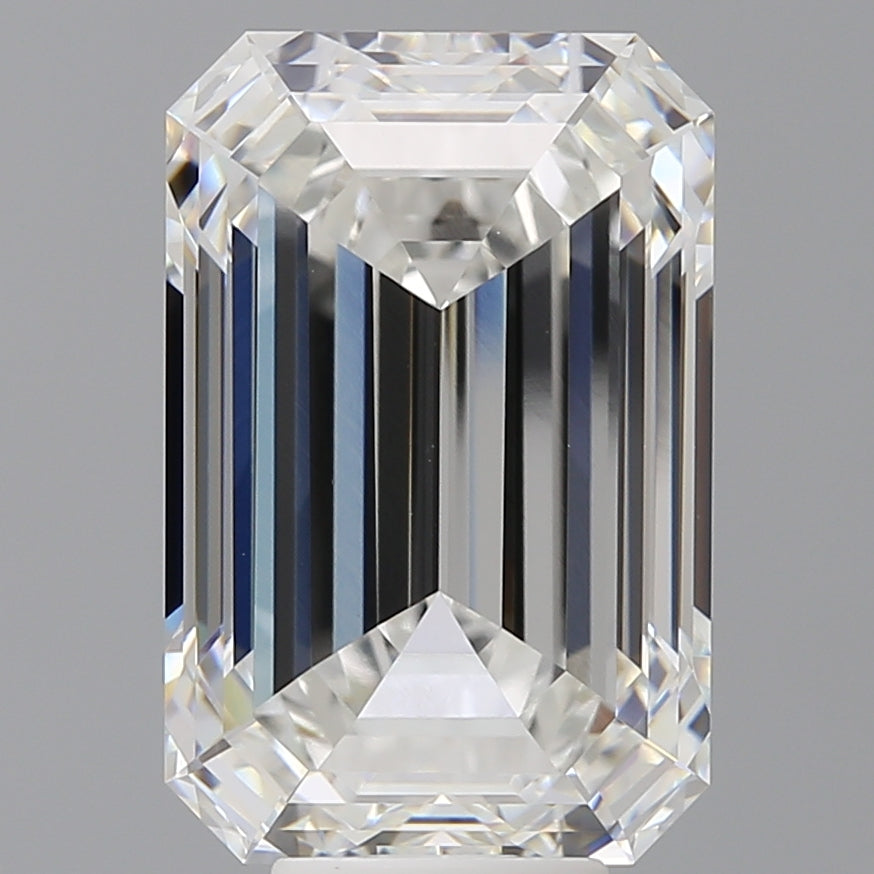 9.51 Carat Emerald Shaped, Ideal Cut, F Color, VVS2 Clarity, IGI Certified Lab Grown Diamond