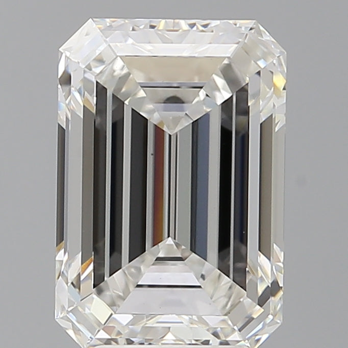 4.53 Carat Emerald Shaped, Ideal Cut, F Color, VVS2 Clarity, IGI Certified Lab Grown Diamond